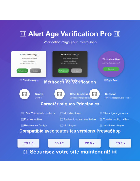Alert Age Verification Pro - Legal Age Verification PrestaShop Module