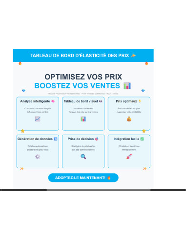 Maîtrisez Votre Stratégie Tarifaire avec Élasticité Prix Pro