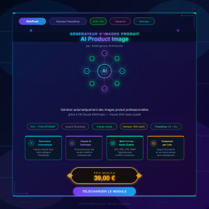 AI Product Image — Générateur Automatique d'Images Produit par Intelligence Artificielle Claude AI | Module PrestaShop 1.6 à 9.x