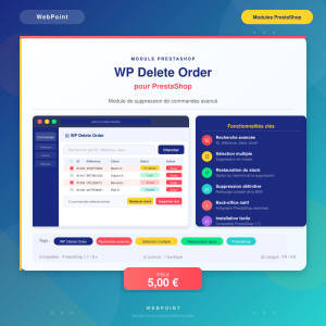WP Delete Order pour PrestaShop — WebPoint