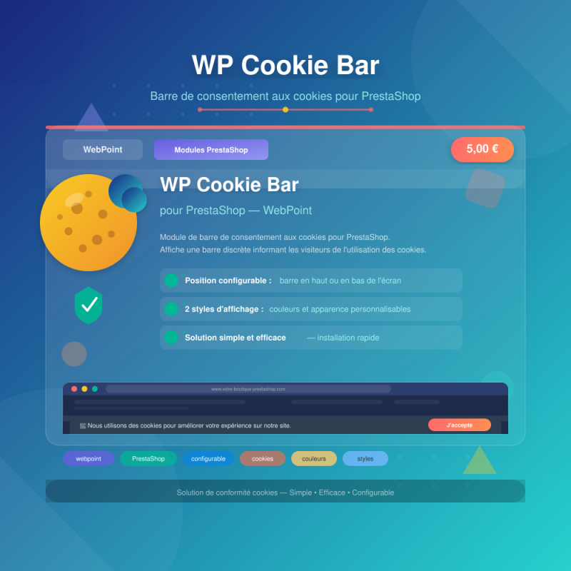 WP Cookie Bar pour PrestaShop — WebPoint