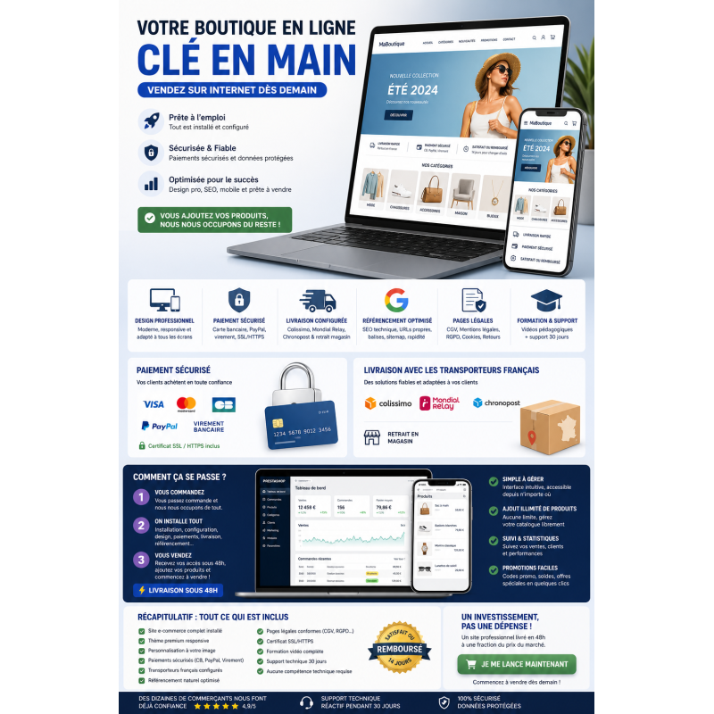 Tienda Online Llave en Mano — Su Sitio E-commerce Profesional Listo para Vender