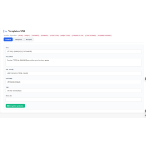 SEO-Vorlage, Benutzeroberfläche, digitales Produkt