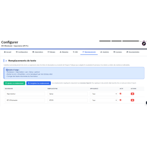 user interface, configuration, text replacement, products