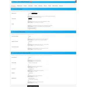 interface utilisateur, réglages, API, couleur bleue, écriture blanche