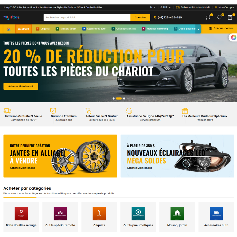PrestaShop obchod na klíč BGS Technic - nářadí auto pro 9500 ref 16 jazyků