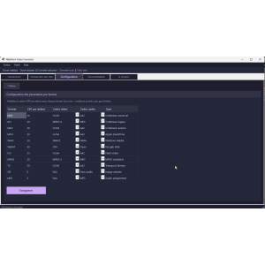 software de conversión de video, interfaz oscura, opciones múltiples