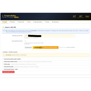 interface utilisateur, module, import XML, e-commerce, configuration, écoproduits