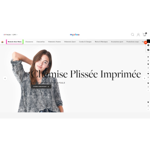 camicia plissettata stampata, cotone, motivi, informale