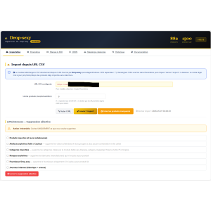 uživatelské rozhraní, import produktů, CSV, konfigurace