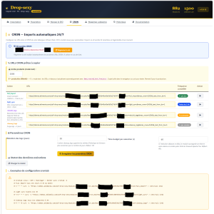 interface web, configuration, astuces, paramètres CRON
