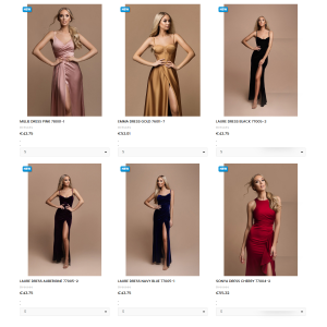 robes élégantes, satin, couleurs variées, longues, décolleté