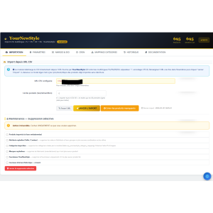 interfejs użytkownika, import CSV, oprogramowanie, wielojęzyczne