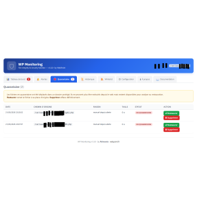 dashboard, bezpečnost, soubory, rozhraní, upozornění