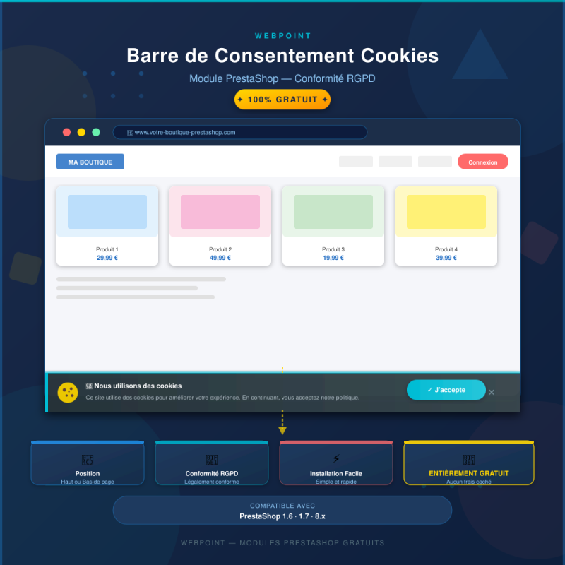 WP Cookie Bar for PrestaShop — WebPoint