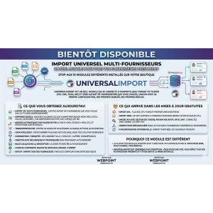 module d'importation, multi-fournisseurs, PrestaShop, fonctionnalité avancée