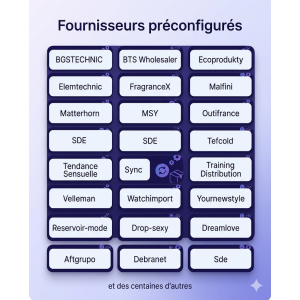 lista de fornecedores pré-configurados