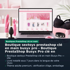 loja brinquedos eróticos prestashop chave na mão busyx pro - presentation des avantages cles - avec titre et points cles - Bouti
