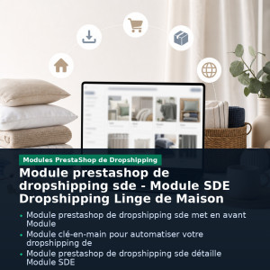 Módulo SDE dropshipping ropa de hogar - presentation des avantages cles - avec titre et points cles - Modules PrestaShop de Drop