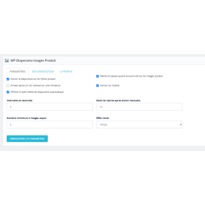 module interface, settings, options selection, light background