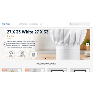 white chef hat, 100% cotton, unique size