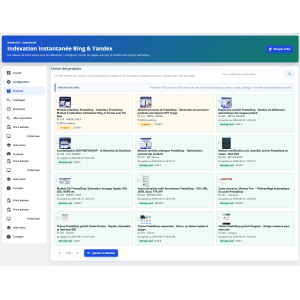 painel, indexação, produtos, PrestaShop, informações