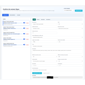 interface utilisateur modulable, boutons, configuration, PrestaShop