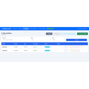 user interface, software, management, payslips