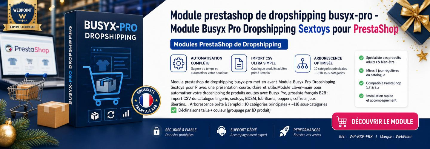 Module prestashop de dropshipping busyx-pro - Module Busyx Pro Dropshipping Sextoys pour PrestaShop