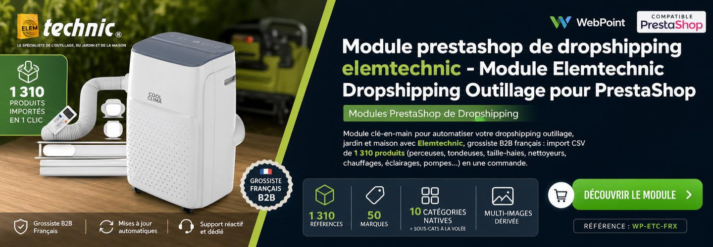 Module prestashop de dropshipping elemtechnic - Module Elemtechnic Dropshipping Outillage pour PrestaShop