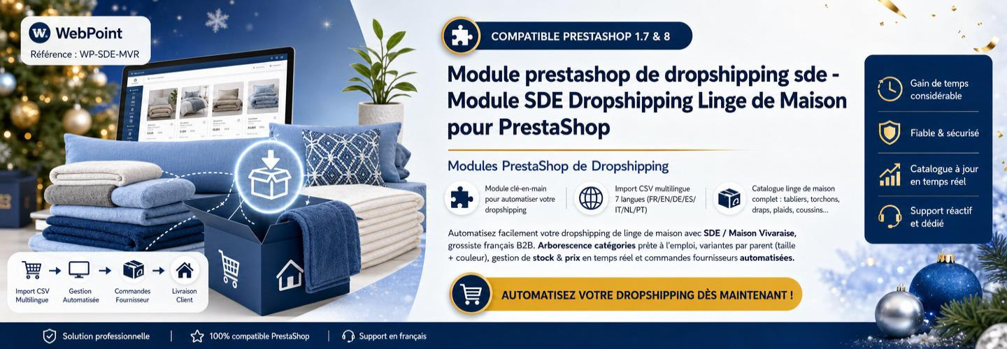 Module prestashop de dropshipping sde - Module SDE Dropshipping Linge de Maison pour PrestaShop