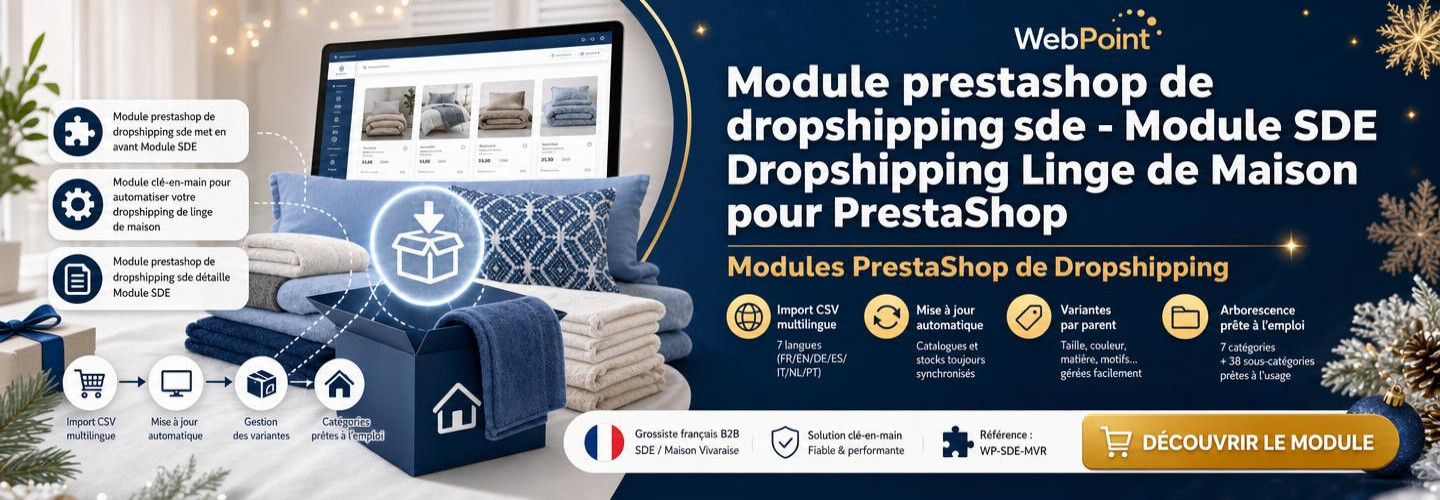 Module prestashop de dropshipping sde - Module SDE Dropshipping Linge de Maison pour PrestaShop
