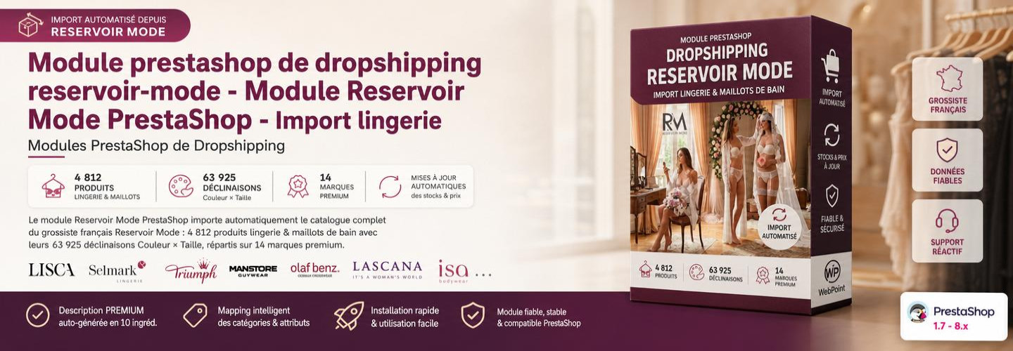 Module prestashop de dropshipping reservoir-mode - Module Reservoir Mode PrestaShop - Import lingerie